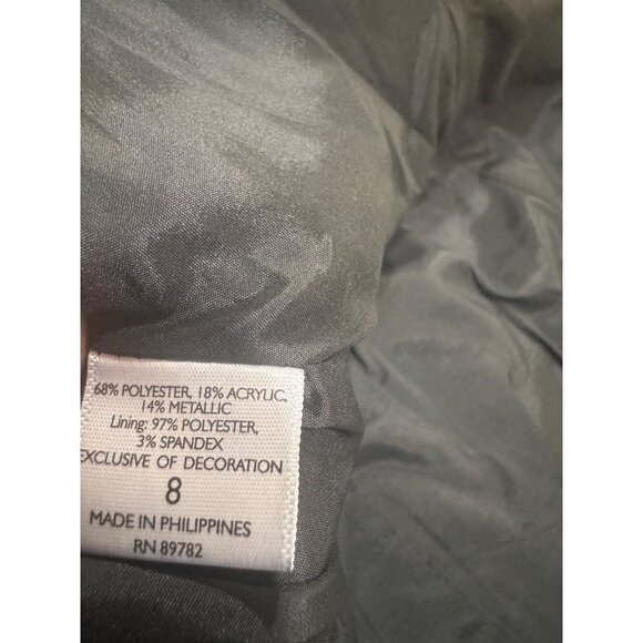 Natori Womens Black & White Floral Sheath Dress Size 8 Polyester/Metallic Blend - Picture 3 of 9